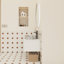 Meuble-lavabo flottant de 36 po avec lavabo vasque en marbre veiné gris, meuble-lavabo mural avec tablette ouverte, finition blanche avec décor en bois, conception moderne peu encombrante (livré dans 2 boîtes)-131095962