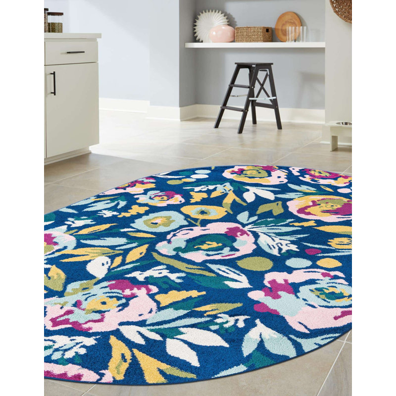 Holle Floral Indoor Rug, Oval 7'10" x 10'
