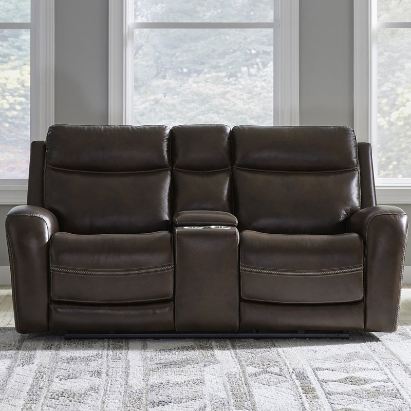 Britaney Leather Power Reclining Loveseat