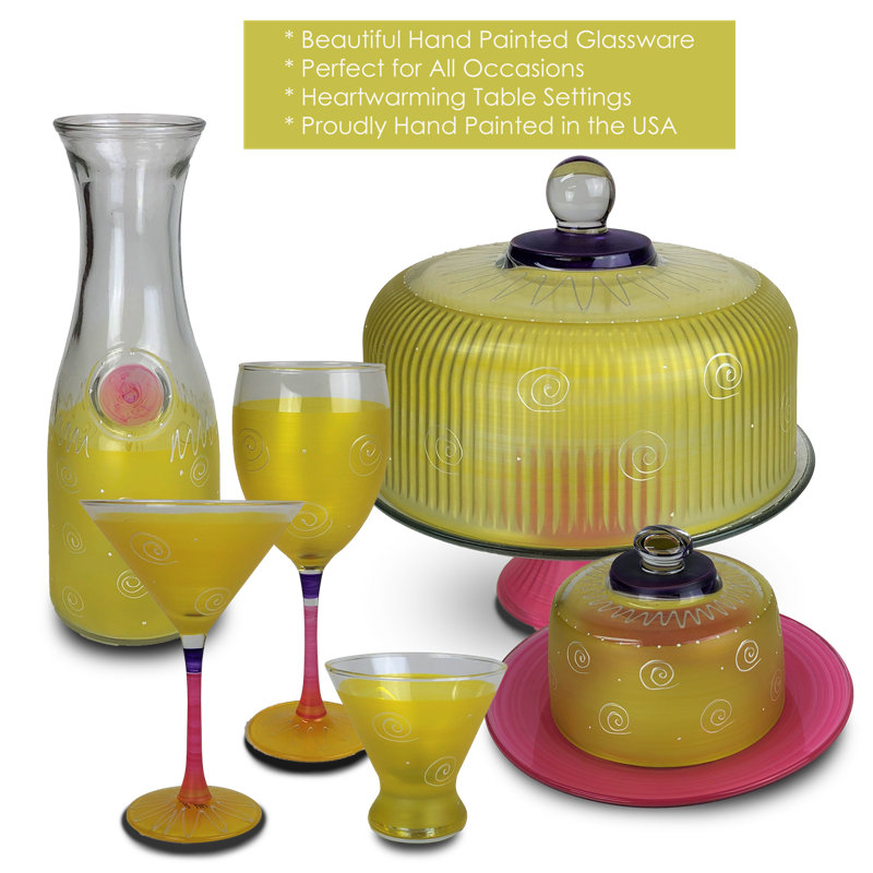 Carafe en verre péruvienne Splendor Hannover, Jaune