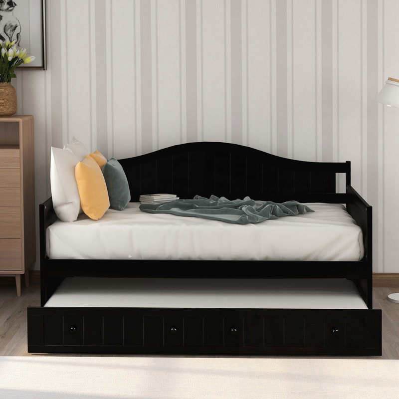 Twin Wooden Marjorie with Trundle Bed, Espresso