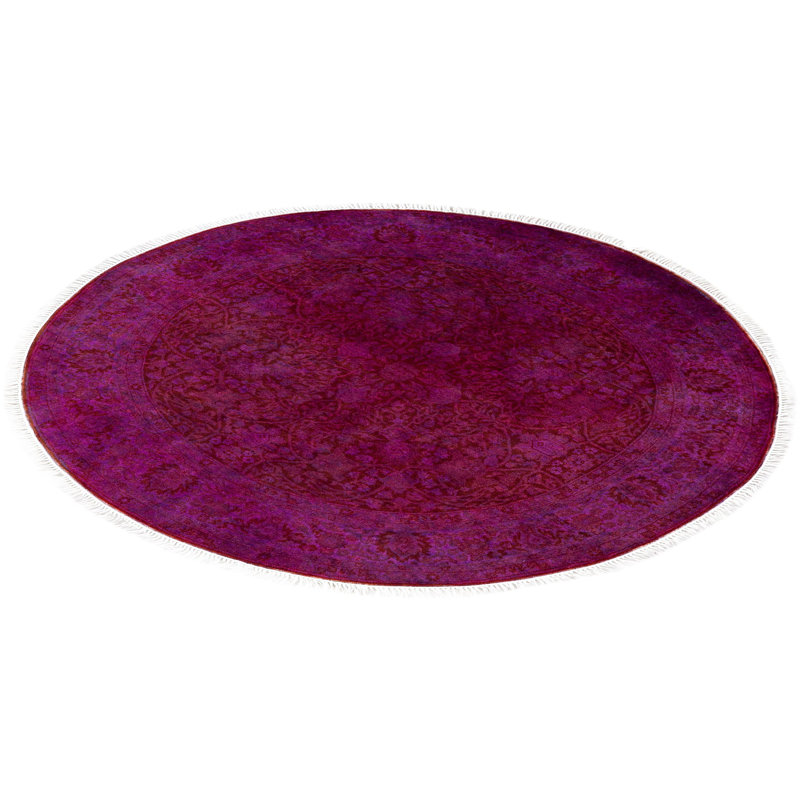 Overdyed One-of-a-Kind 4' 1" X 4' 1" Hand Knotted Area Rug