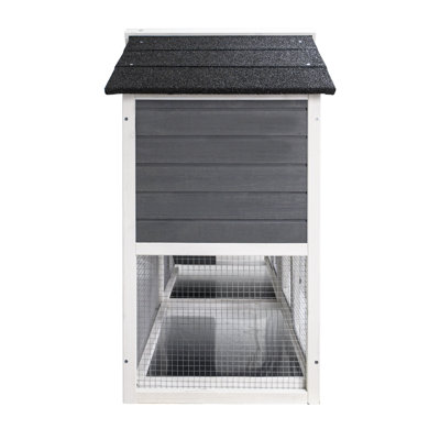 Grande cage à lapins en bois à plusieurs niveaux avec couloir, spacieuse cage à lapins intérieure / extérieure, plateau amovible pour un nettoyage facile, animalerie pour lapins, cochons d'Inde et petits animaux