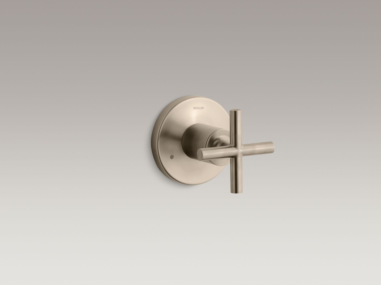 Purist Transfer Valve Trim with Cross Handle, Vibrant Brushed Bronze