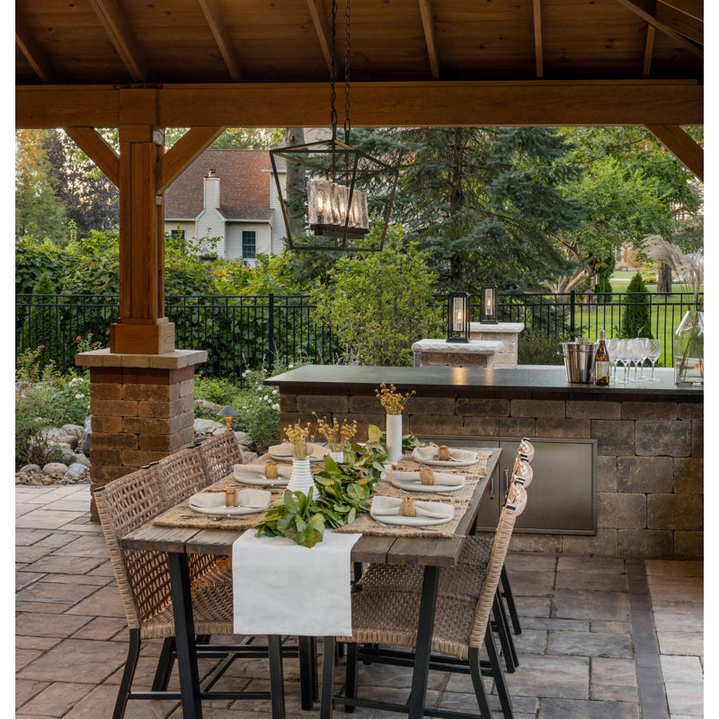 Alford Place 6 -Bulb 18.75" H Outdoor Chandelier, Museum Black