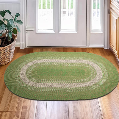 Tapis vert tressé à la main Enika