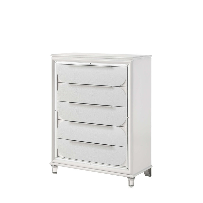 Tarian Pearl White Finish Chest
