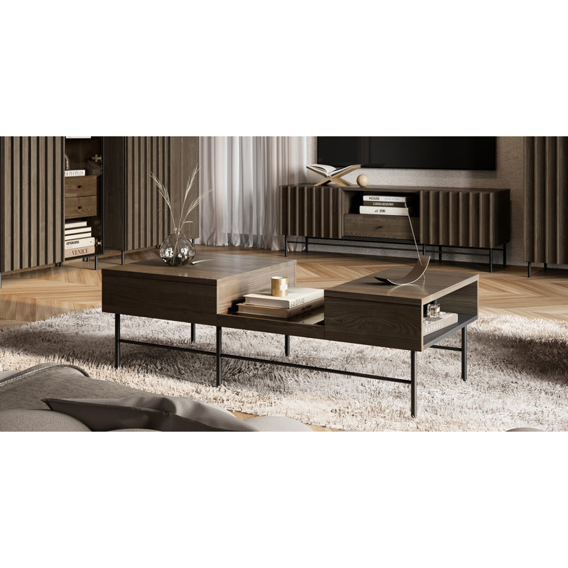 Mascoutah Four Leg Coffee Table with Storage