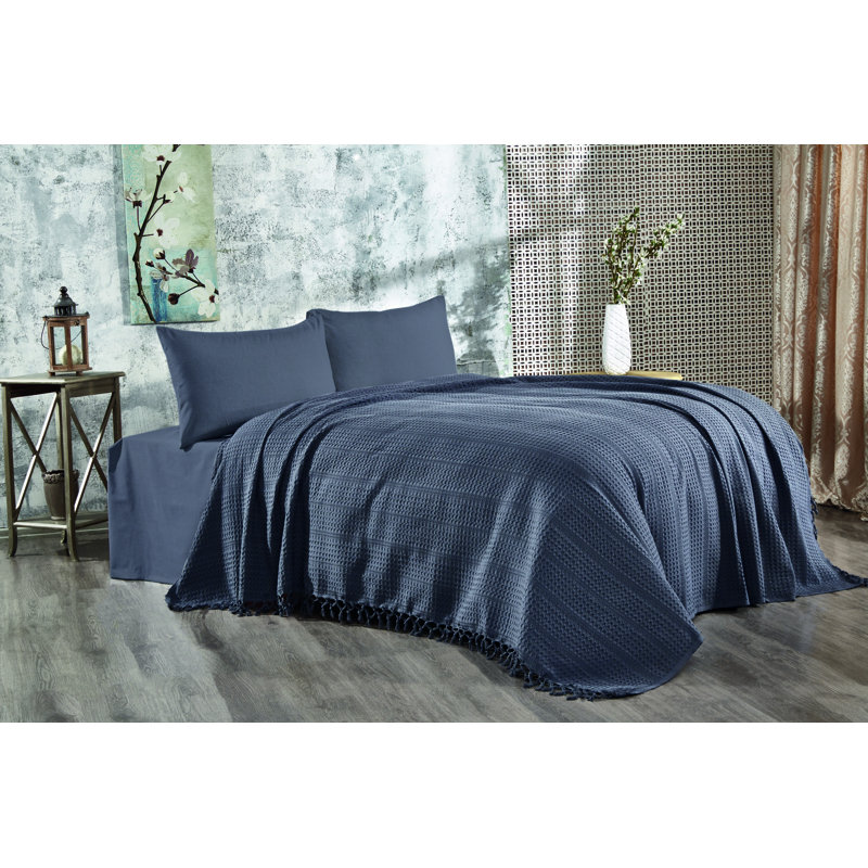Damaris Cotton Solid Colour Bedspread, Anthracite
