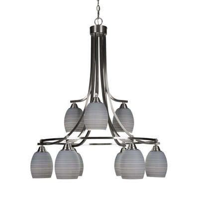 Michell Paramount 9 Light Downlight Chandelier With 5” Glass