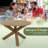  47" Round Dining Table With Solid Acacia Wood Legs For 4-6 Person For Kitchen