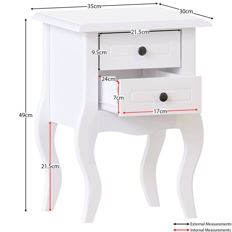 Nishano 2 Drawer Bedside Table