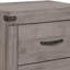 Table de chevet 1 pièce en mélamine stratifiée 2 tiroirs avec quincaillerie en métal foncé