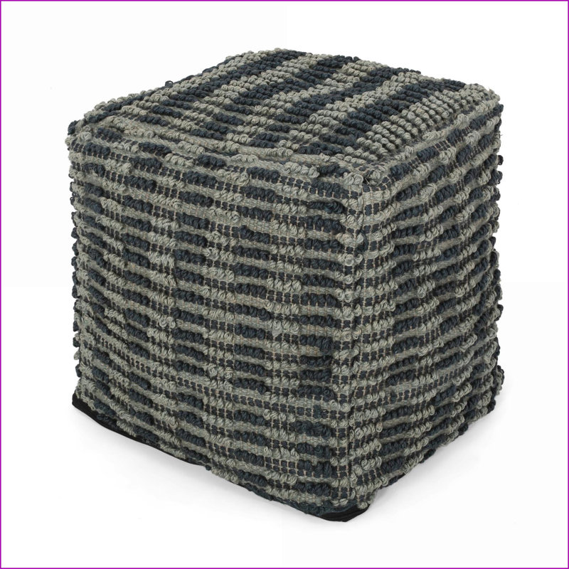 Ottoman | 16x16x16 Fabric Pouf - Floor Cushion or Footrest | Teal Blue