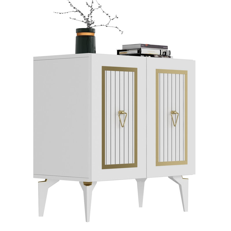 Olivia Accent Chest, White/Gold