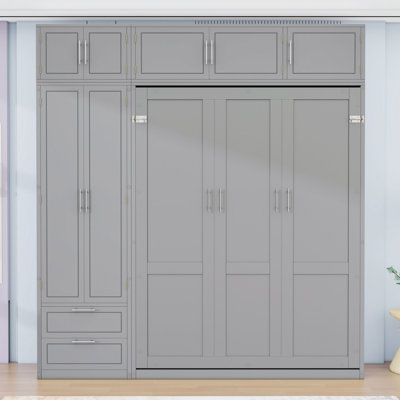 Murphy Bed with Cabinet, Shelves and Wardrobe