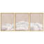 Ensemble de 3 pièces d'art mural encadré en nuage - Impressions de ciel blanc neutre pour décor de chambre à coucher, de chambre de bébé ou de salon-112375264-112375266