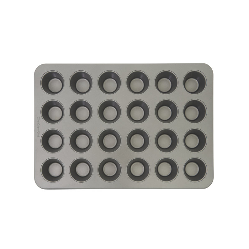 24-Cup Nonstick Aluminized Steel Muffin Pan, Beetroot, Gray
