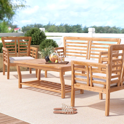 Haney 4 - Person Patio Conversation Set with Cushions