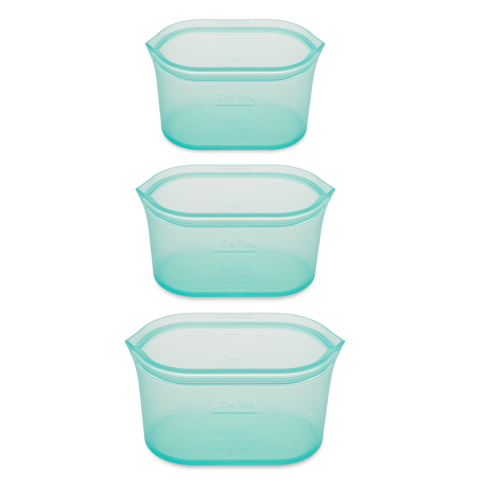 Zip Top Dish Food Storage Container Set, Teal