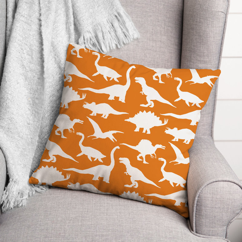 Housse de coussin carrée/insert, Orange/Blanc