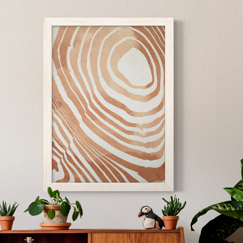" Wood Grain Suminagashi IV ", 28" H x 38" W x 1" D, White Framed