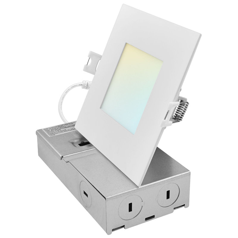 Spot encastré à DEL sans cadre 4 pouces Luxiter 5CCT à double intensité variable 650/800/1066 lumens CRI 90, 8W / 10W / 13W IC ETL