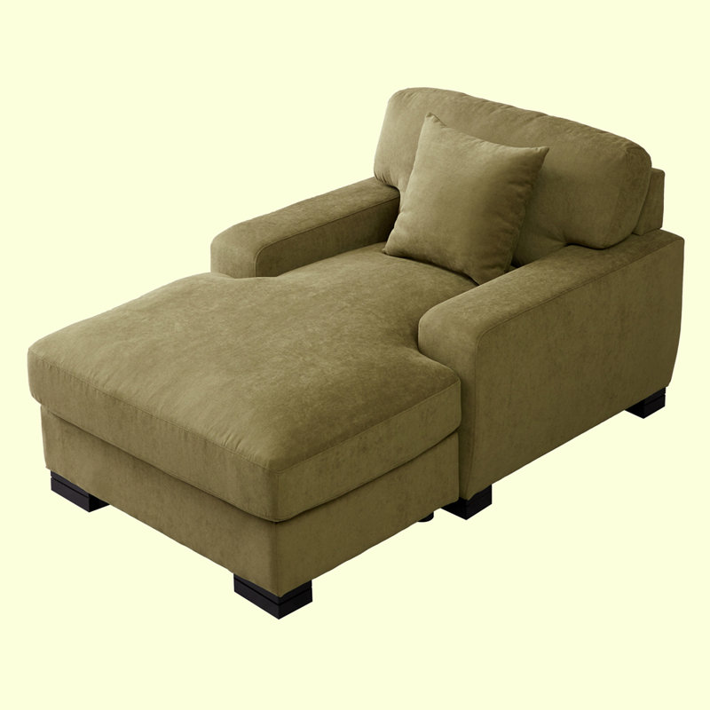 Très grand canapé-lit moderne avec coussin Mid-Century, 29.9" H x 39.8" W x 59.8" D, Velours vert