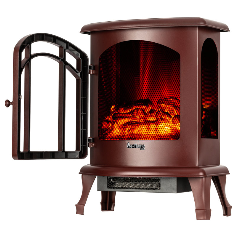 18.5'' W Electric Fireplace with 5118 BTU, Rustic Red