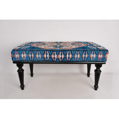 Banc bleu, banc repose-pieds, banc moderne, banc de tapis turc, banc fait à la main, décoration intérieure, mobilier fait à la main, banc de fenêtre, banc de piano,