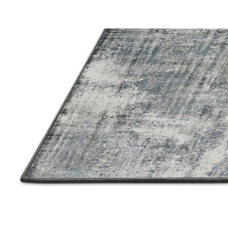 Tapis gris traditionnel/bleu ciel clair Caldello, Rectangle 4 pi x 6 pi
