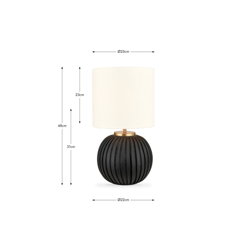 Ezekiel Ceramic Table Lamp, Black