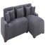 Canapé modulaire moderne à 2 pièces en tissu velours côtelé gris foncé-458903632
