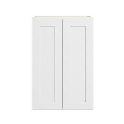 Modern Shaker Wall Cabinet, Solid Birch Frame, Birch-Veneer Plywood Box, Soft-Matte Water-Based Finish, Adjustable Shelf, Multiple Widths (12”–39”)