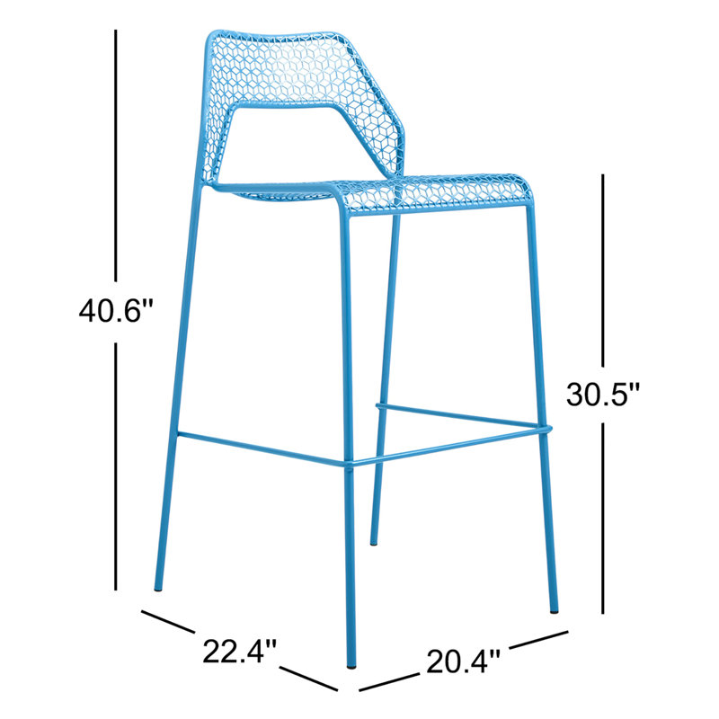 Hot Mesh Outdoor Bar Stool, Aqua, Bar Stool (30.5" Seat Height)
