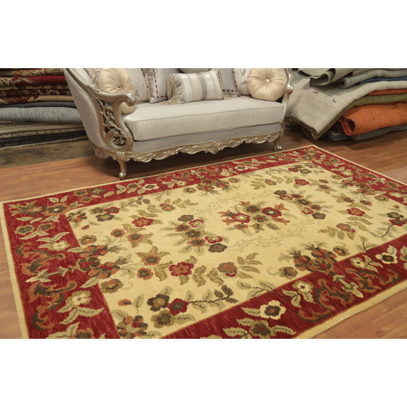 Tapis indien à motif floral All-Over 6 x 10