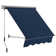 Retractable Window Awning with Adjustable Canopy Angle, Aluminum Frame
