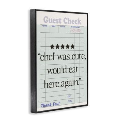 Cute Chef Guest Check Framed Giclee Art by Sd Graphics Studio