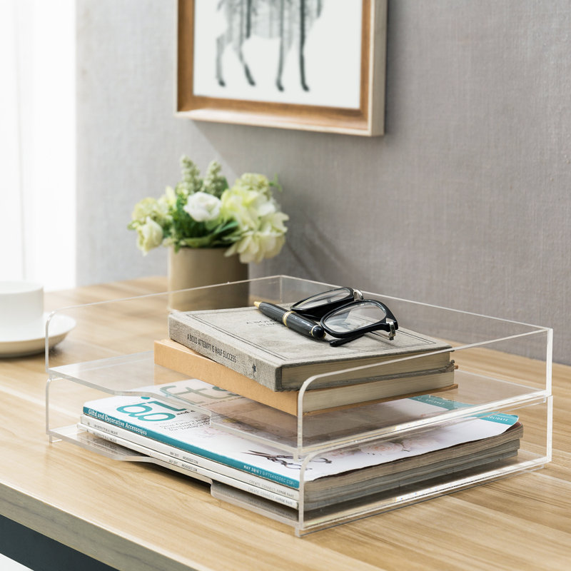 Acrylic 2 Tier Stackable Desktop File Organiser