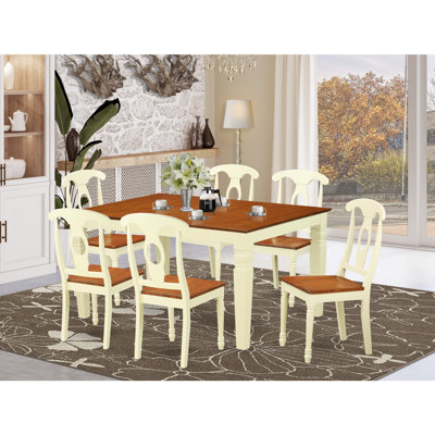 Beley 6 - Person Solid Wood Solid Wood Top Four Leg Dining Set