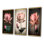 «Blossoming Pink Vintage Lotus», 3 pièces sur toile