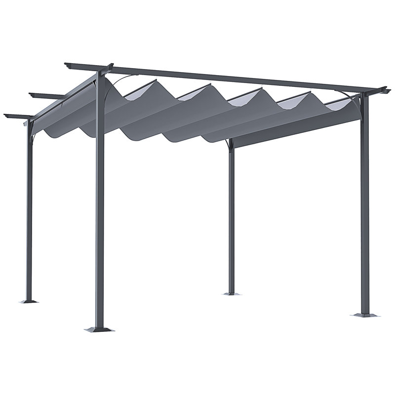 Auvent rétractable pour pergola 11,5 pi x 11,5 pi Outsunny