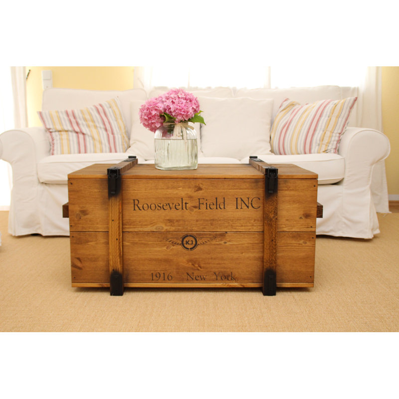 Vesper Solid Wood Coffee Table with Storage, 48cm H x 98cm W x 55cm D