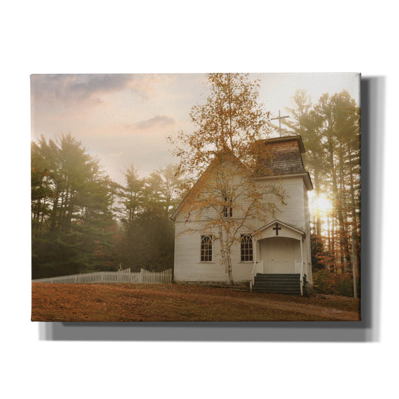 «Little White Church» par Lori Deiter, H 12 po x l 16 po x P 0,75 po