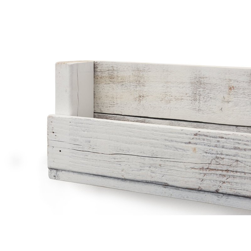 Burch Alder Floating Shelf, Whitewash