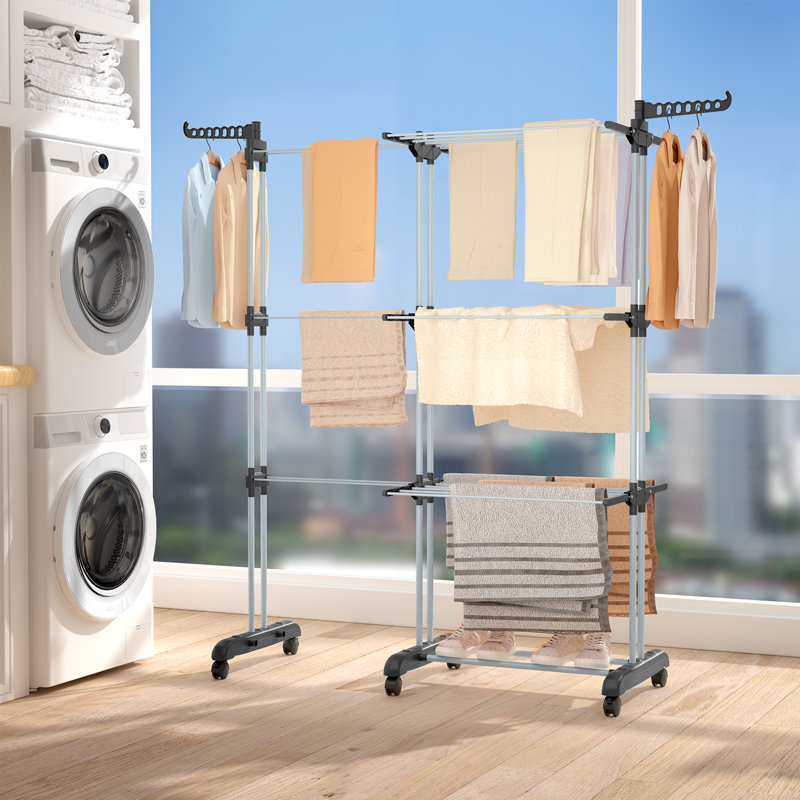 Bole Adjustable Rolling Clothing Rack, Black