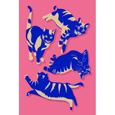 Graphic Kitties I by BigBadMullet - Wrapped Canvas Print