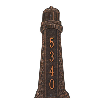 Lighthouse 4-Line Lawn Address Sign