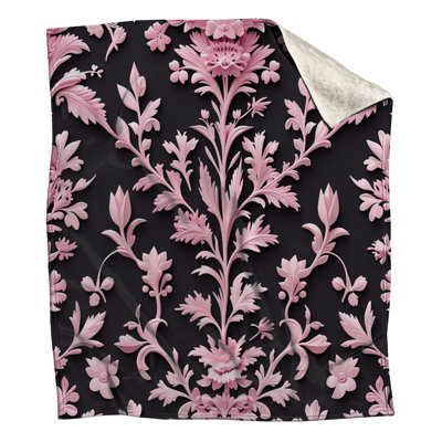 Pink Floral Pattern Blankets
