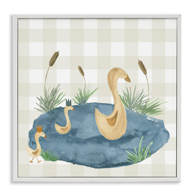 «Duck Family in Pond», art de la giclée encadrée par Lucille Price